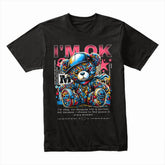 Urban Serenity: Vibrant “I’m OK” Teddy Tee