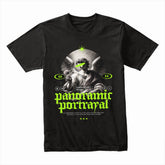 Panoramic Portrayal: Neon Angelic Vision Tee