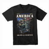 Soldier Stance: Skate & Survive America Tee