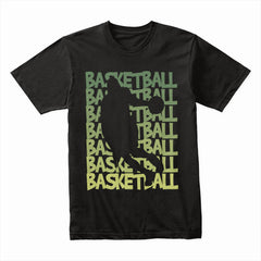 Shadow Slam: Repeated Basketball Graphic Tee