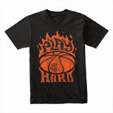 Fire Court: Play Hard Basketball Tee