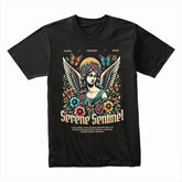 Serene Sentinel: Floral Guardian Tee