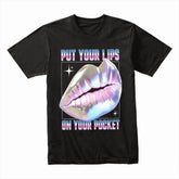 Holographic Kiss: Pocket Lips Statement Tee