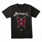 Crimson Wings: Gothic Butterfly Tee