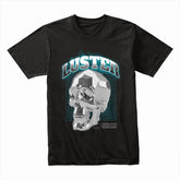 Neon Luster: Chrome Skull Brilliance Tee