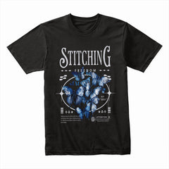 Stitching Freedom: Blue Butterfly Escape Tee