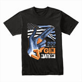 Gun Nation USA Flag & Bullet Hand T-Shirt