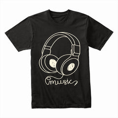 Sound Sketch: Minimalist Music Headphones Tee