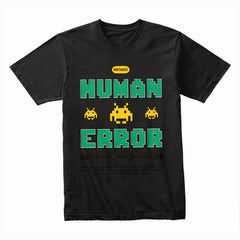 Human Error Retro Gamer T-Shirt – Pixel Glitch Edition