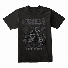 Outsider Customworks T-Shirt – Vintage Route 66 Motorcycle Builder Tee