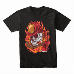 Flaming Firefighter Skull Shirt