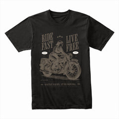 Ride Fast Live Free T-Shirt – Vintage Motorcycle Freedom Tee