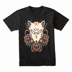 Floral Kitsune Mask Shirt