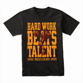 Hard Work Beats Talent – Muscle Club 2024 Gym T-Shirt | Motivational Workout Tee