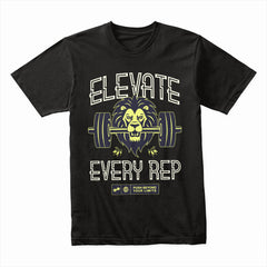 "Elevate Every Rep" Lion Gym T-Shirt – Push Beyond Your Limits