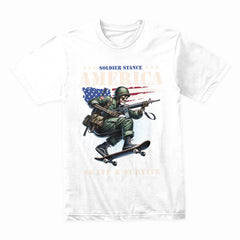 Soldier Stance: Skate & Survive America Tee