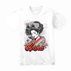Moonlit Elegance: Geisha Blossom Art Tee