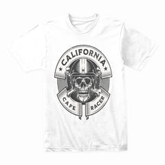 California Café Racer – Vintage Skull Biker T-Shirt