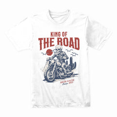 King of the Road – Biker Racer Skull T-Shirt