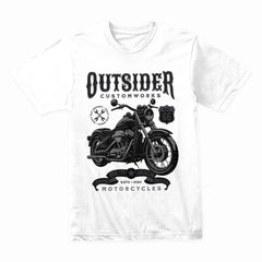 Outsider Customworks T-Shirt – Vintage Route 66 Motorcycle Builder Tee