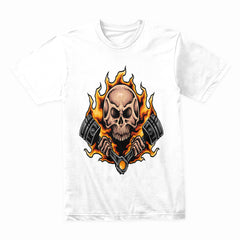 Flaming Biker Skull Shirt