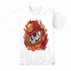 Flaming Firefighter Skull Shirt