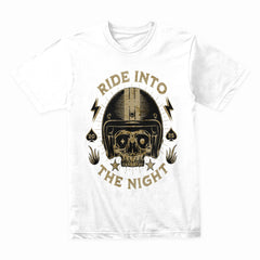 Ride Into the Night T-Shirt – Skull Biker Midnight Ride Tee