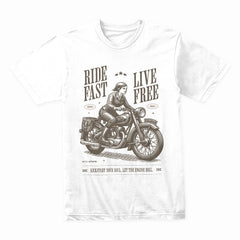 Ride Fast Live Free T-Shirt – Vintage Motorcycle Freedom Tee