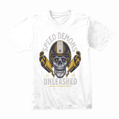 Speed Demons Unleashed T-Shirt – Hardcore Biker Skull Tee