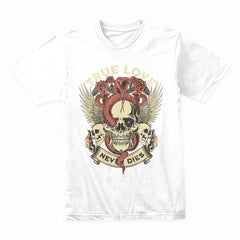 True Love Never Dies – Gothic Skull & Snake Tattoo-Inspired T-Shirt