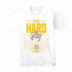 "Train Hard, Stay Humble" Motivational Gym T-Shirt – Strength Meets Character