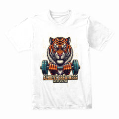 "Achieve Greatness" Tiger Gym T-Shirt – Fierce Motivation for Fitness Warriors