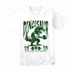 "T-Rex Gym Workout T-Shirt – Dinosaur Fitness Motivational Tee"