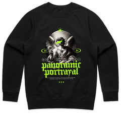 Panoramic Portrayal: Neon Angelic Vision Tee
