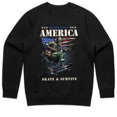Soldier Stance: Skate & Survive America Tee
