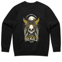 Famous Heroes Vintage Eagle & Skull T-Shirt – Classic Bold Design