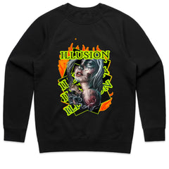 Burning Mirage: Neon Illusion Ink Tee