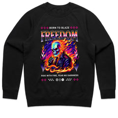 Born to Blaze Freedom Skull Biker T-Shirt – Ride with Fire, Fear No Darkness