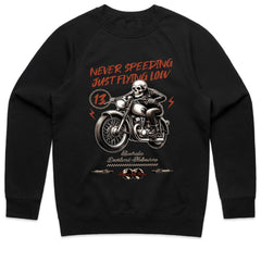 Never Speeding, Just Flying Low – Skull Biker T-Shirt