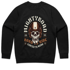 Mighty Road – Born to Ride, Forced to Work" Biker Spirit T-Shirt