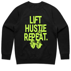 "Lift, Hustle, Repeat" Motivational Gym T-Shirt – No Days Off