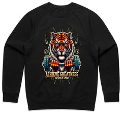 "Achieve Greatness" Tiger Gym T-Shirt – Fierce Motivation for Fitness Warriors