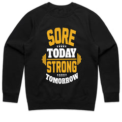 Sore Today, Strong Tomorrow – Motivational Gym Workout T-Shirt