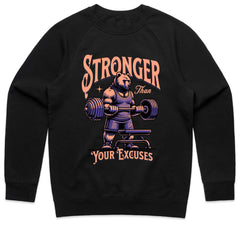 "Stronger Than Your Excuses" Motivational Bear Gym T-Shirt