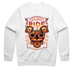 Just Enjoy the Ride and Wind - Bold Biker Skull T-Shirt