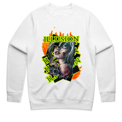 Burning Mirage: Neon Illusion Ink Tee