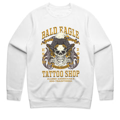Bald Eagle Tattoo Shop – Classic Americana Biker T-Shirt