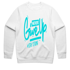 Never Give Up" Aqua Vibe Motivational Tee