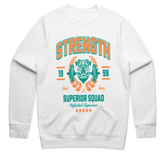 "Strength Superior Squad" Vintage Gym Bulldog T-Shirt – Power & Team Spirit