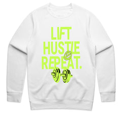 "Lift, Hustle, Repeat" Motivational Gym T-Shirt – No Days Off